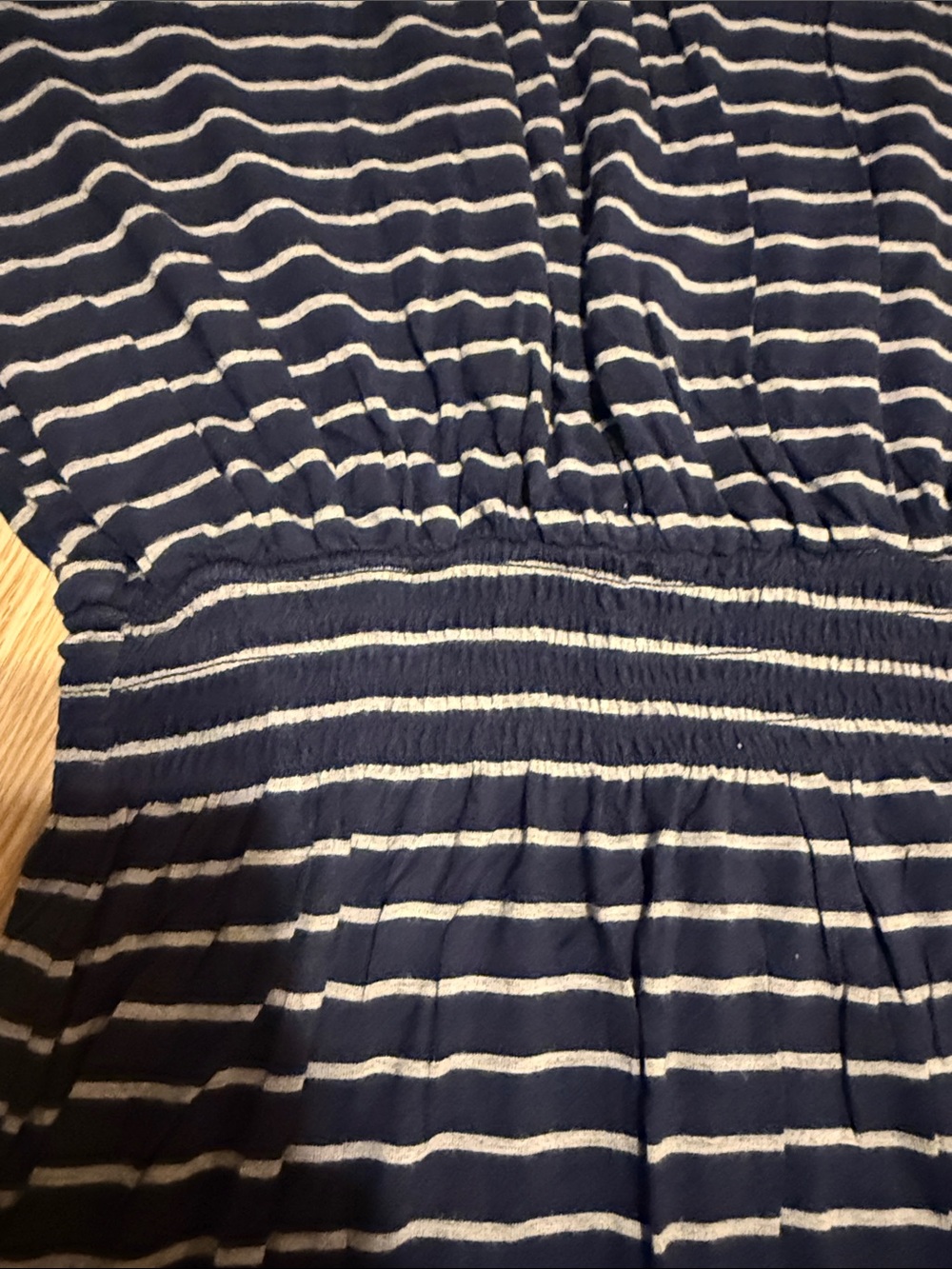 bobeau Navy and Grey Striped Casual Waist-Elastic Dress - Picture 3 of 6